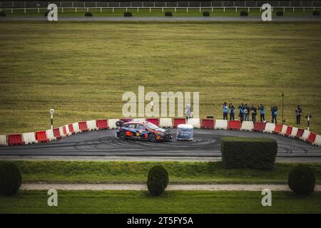 04 Esapekka LAPPI (fin), Janne FERM (fin), HYUNDAI SHELL MOBIS WORLD RALLY TEAM, HYUNDAI i20 N Rally1 Hybrid, WRC, azione durante il Rally dell'Europa centrale 2023, dodicesimo round del WRC World Rally Car Championship 2023, dal 26 al 29 ottobre 2023 a Passau, Germania Foto Stock