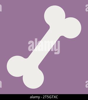 Osso, cibo per cani, cibo per gatti, osso bianco sporco, logo e cartello veterinario, cibo per animali, illustrazione ossea, adatto per materiale stampato e social media Foto Stock