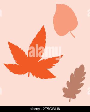 Foglie autunnali, foglie arancioni, illustrazione foglie autunnali, adatto per social media e materiale stampato, banner e poster, pubblicità autunnale Foto Stock