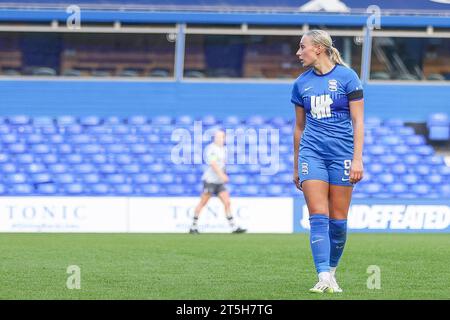 Birmingham, Regno Unito. 5 novembre 2023. Libby Smith di Birmingham City presa durante l'incontro del campionato fa Womens tra Birmingham City Women e Reading Women a St Andrews, Birmingham, Inghilterra, il 5 novembre 2023. Foto di Stuart Leggett. Solo per uso editoriale, licenza necessaria per uso commerciale. Nessun utilizzo in scommesse, giochi o pubblicazioni di un singolo club/campionato/giocatore. Credito: UK Sports Pics Ltd/Alamy Live News Foto Stock