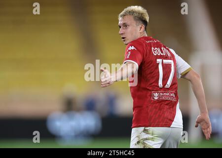 Monaco, Monaco. 5 novembre 2023. Aleksandr Golovin dell'AS Monaco reagisce durante la partita di Ligue 1 allo Stade Louis II di Monaco. Il credito fotografico dovrebbe leggere: Jonathan Moscrop/Sportimage Credit: Sportimage Ltd/Alamy Live News Foto Stock