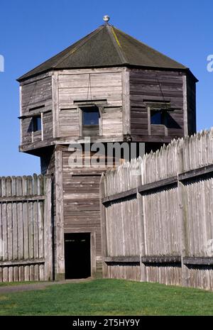 Bastione, Fort Vancouver National Historic Site, Vancouver National Historic Reserve, Washington Foto Stock