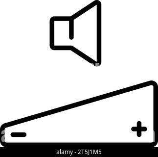 Icona riga del pannello di controllo. Pulsante di regolazione con pittogramma lineare manuale. Pannello di controllo e icona contorno puntatore. Simbolo di regolazione multimediale. V isolata Illustrazione Vettoriale