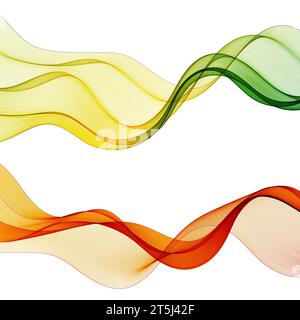 Serie di forme d'onda vettoriali colorate. Elemento di design astratto. Foto Stock