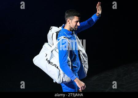 Parigi, Francia. 5 novembre 2023. Novak DJOKOVIC della Serbia durante la settima giornata del Rolex Paris Masters 2023, torneo di tennis ATP Masters 1000 il 5 novembre 2023 all'Accor Arena di Parigi, Francia - foto Matthieu Mirville/DPPI Credit: DPPI Media/Alamy Live News Foto Stock