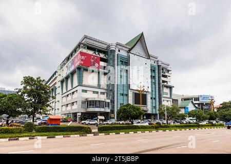 Talat Sao, mercato mattutino, centro commerciale nel centro città, LAN Xang Road, Vientiane, Laos, Sud-Est asiatico, Asia Foto Stock