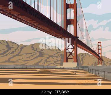 Città di San Francisco in Nord America, Stati Uniti, California. Golden Gate Bridge. Foto Stock