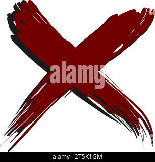 Colorare i tratti con una forma a croce grunge in vettore Illustrazione Vettoriale
