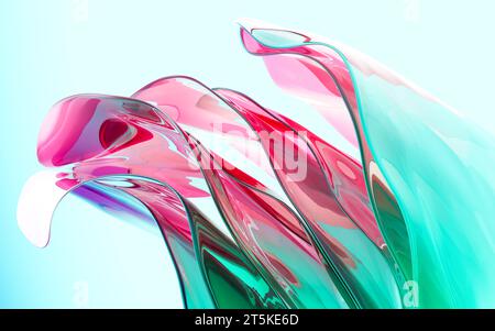 Sfondo vetro gradiente astratto, rendering 3D. illustrazione 3d. Foto Stock