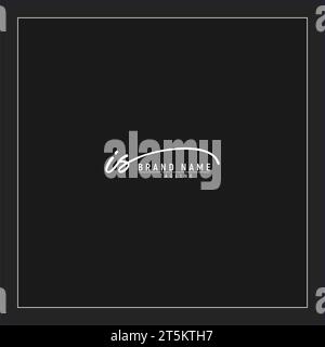 Luxury Initial È UN monogramma firmato con le iniziali del logo, isolato su sfondo nero Illustrazione Vettoriale