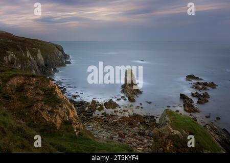 Iconici porticcioli marini a Rhoscolyn, Galles. Foto Stock