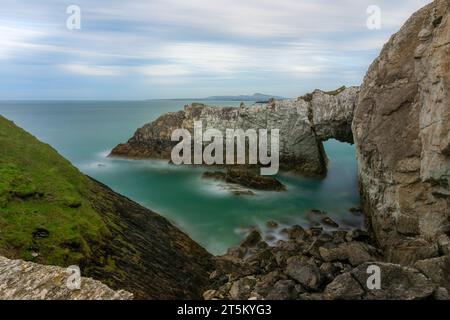 Iconici porticcioli marini a Rhoscolyn, Galles. Foto Stock