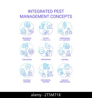 Set di gradienti che rappresenta la gestione integrata dei parassiti Illustrazione Vettoriale