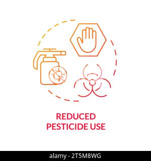 Icona a gradiente sottile concetto di utilizzo ridotto di pesticidi Illustrazione Vettoriale