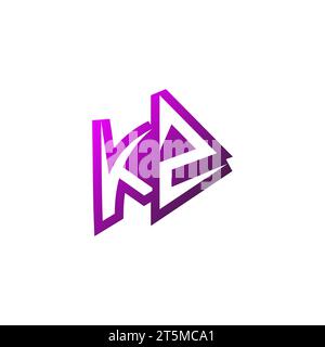 Logo emblema KZ Premium, spazio iniziale e concetto di design per il gaming Illustrazione Vettoriale