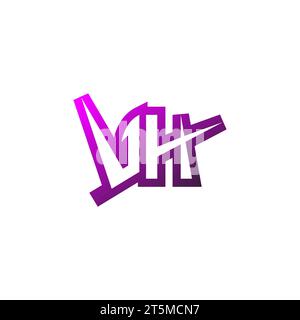 Logo VH Premium emblema iniziale e concetto di design per il gaming Illustrazione Vettoriale