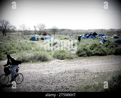 Tenda a Sacramento, CALIFORNIA. Foto Stock