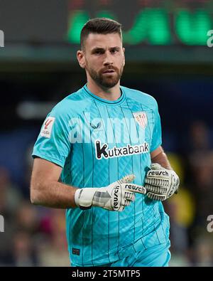 Villarreal, Spagna. 5 novembre 2023. Unai Simon dell'Athletic Club durante la partita di la Liga tra il Villarreal CF e l'Athletic Club ha giocato allo stadio la Cerámica il 5 novembre a Villarreal, in Spagna. (Foto di Jose Torres/PRESSINPHOTO) crediti: PRESSINPHOTO SPORTS AGENCY/Alamy Live News Foto Stock