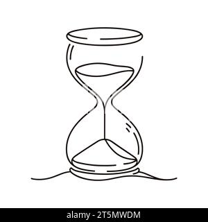 clessidra disegnata con una linea isolata. Illustrazione vettoriale Illustrazione Vettoriale