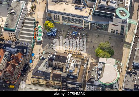 Vista aerea, Alter Markt con catering all'aperto, città, Dortmund, zona della Ruhr, Renania settentrionale-Vestfalia, Germania, catering all'aperto, birreria all'aperto, CafÃƒÂ©, DE Foto Stock