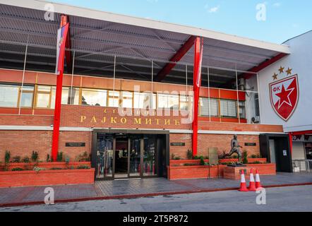 Belgrado, Serbia. 6 novembre 2023. Calcio: Champions League, prima della partita tra Red Star Belgrado e RB Leipzig allo stadio Rajko Mitic. Vista dello stadio. Crediti: Jan Woitas/dpa/Alamy Live News Foto Stock