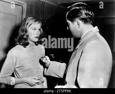 Hildegard Knef, Tyrone Power, sul set del film "Diplomatic Courier", 20th Century-Fox, 1952 Foto Stock