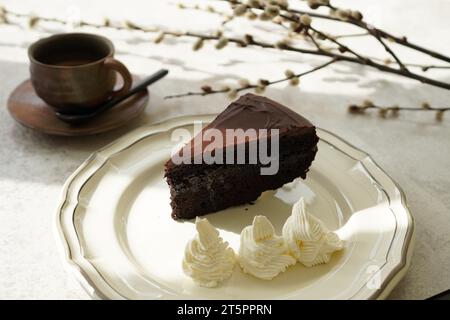 Torta Sacher, torta al cioccolato austriaca Foto Stock