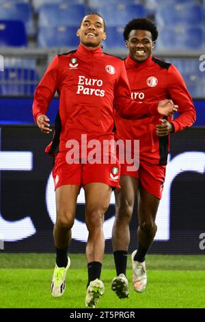 ROMA - Calvin Stengs, del Feyenoord durante la sessione di allenamento dell'MD-1 in vista della partita di UEFA Champions League gruppo e contro la SS Lazio Roma allo Stadio Olimpico il 6 novembre 2023 a Roma, Italia. ANP OLAF KRAAK Foto Stock