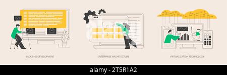 Illustrazioni vettoriali del concetto astratto del software aziendale. Illustrazione Vettoriale