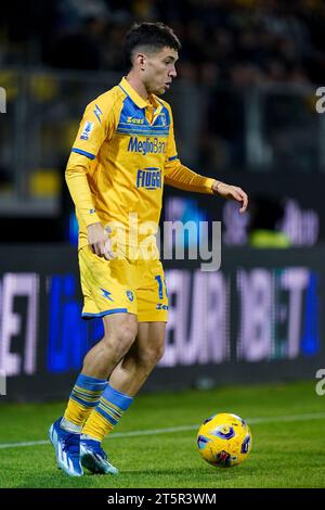 Frosinone, Italia. 6 novembre 2023. Matias Soule' del Frosinone calcio durante il match di serie A Tim tra Frosinone calcio e Empoli calcio allo Stadio Benito stirpe il 6 ottobre 2023 a Frosinone, Italia. Crediti: Giuseppe Maffia/Alamy Live News Foto Stock