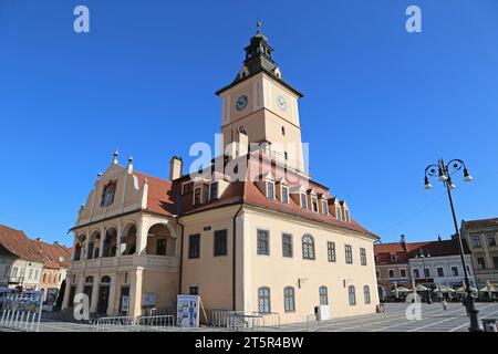 Casa Sfatului (Municipio Vecchio), Piața Sfatului (Piazza del Consiglio), città Vecchia, Braşov, Contea di Braşov, Transilvania, Romania, Europa Foto Stock