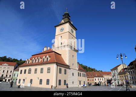 Casa Sfatului (Municipio Vecchio), Piața Sfatului (Piazza del Consiglio), città Vecchia, Braşov, Contea di Braşov, Transilvania, Romania, Europa Foto Stock