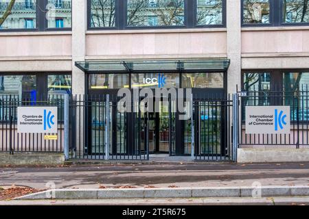 Vista esterna della camera di commercio internazionale (ICC), un'organizzazione che rappresenta migliaia di aziende in 130 paesi a livello globale Foto Stock