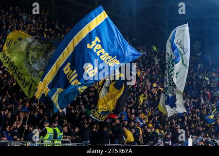 Frosinone, Italia. 6 novembre 2023. Tifosi di Frosinone durante la partita Frosinone calcio vs Empoli FC, serie A di calcio italiano a Frosinone, Italia, 06 novembre 2023 crediti: Agenzia fotografica indipendente/Alamy Live News Foto Stock