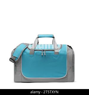 sport da vicino all'aperto, borse da viaggio personalizzate in nylon a tracolla, piumino, per uomo e donna, isolate su sfondo bianco. vista frontale. Foto Stock