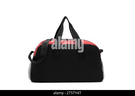sport da vicino all'aperto, borse da viaggio personalizzate in nylon a tracolla, piumino, per uomo e donna, isolate su sfondo bianco. vista frontale. Foto Stock