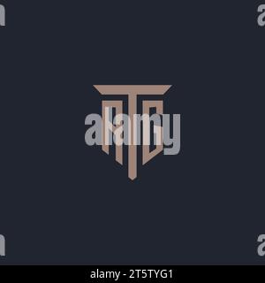 Monogramma logo iniziale AG con vettore di design icona montante Illustrazione Vettoriale
