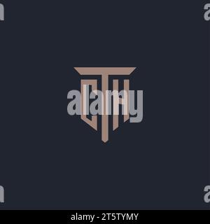 Monogramma logo iniziale CH con vettore di design icona montante Illustrazione Vettoriale