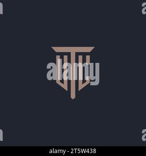 Monogramma logo iniziale UL con vettore di design icona montante Illustrazione Vettoriale