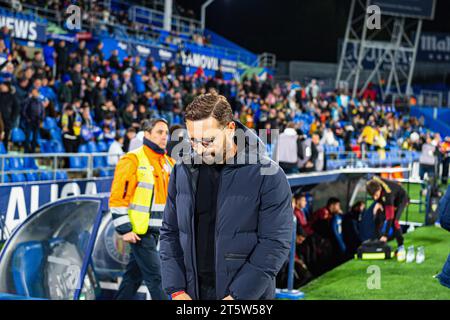 Getafe, Spagna. 6 novembre 2023. Jose Bordalas (Getafe) visto prima della partita di calcio del campionato spagnolo la Liga EA Sports tra Getafe e Cadice giocata allo stadio Coliseum. Getafe 1 : 0 Cadice (foto di Alberto Gardin/SOPA Images/Sipa USA) credito: SIPA USA/Alamy Live News Foto Stock