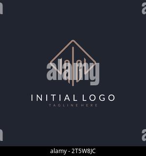 Logo iniziale AG con idee di design rettangolari ricurvi Illustrazione Vettoriale