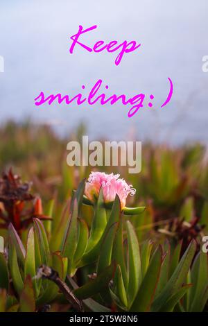 Citazione. Citazioni motivazionali e stimolanti: Sorridete. Foto Stock