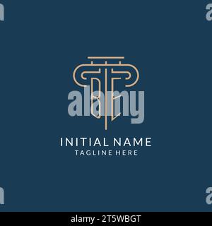 Lettera iniziale logo BE Pillar, logo dello studio legale design ispirazione grafica vettoriale Illustrazione Vettoriale