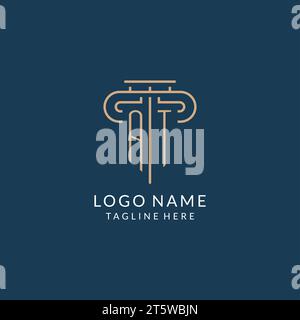 Lettera iniziale SUL logo pilastro, grafica vettoriale di ispirazione per il logo dello studio legale Illustrazione Vettoriale