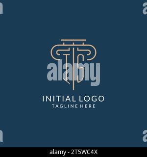 La lettera iniziale È il logo pilastro, l'ispirazione per il design del logo dello studio legale grafica vettoriale Illustrazione Vettoriale
