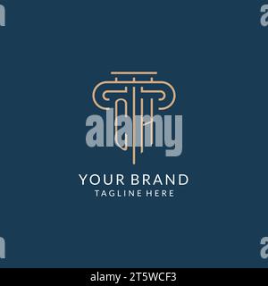Lettera iniziale logo CH Pillar, logo dello studio legale design ispirazione grafica vettoriale Illustrazione Vettoriale