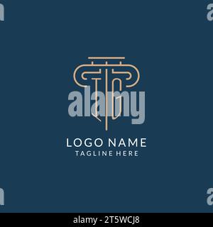 Lettera iniziale logo IG Pillar, logo dello studio legale design ispirazione grafica vettoriale Illustrazione Vettoriale