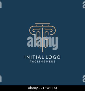 Lettera iniziale logo NS Pillar, logo dello studio legale design ispirazione grafica vettoriale Illustrazione Vettoriale