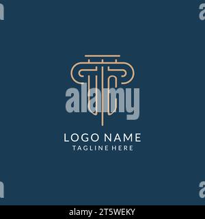 Lettera iniziale logo UC Pillar, logo dello studio legale design ispirazione grafica vettoriale Illustrazione Vettoriale