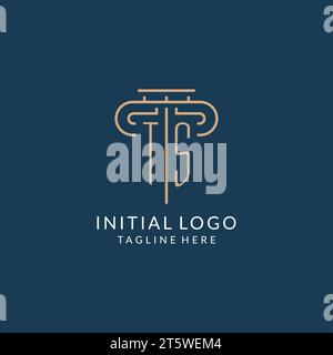Lettera iniziale logo TS pilastro, logo dello studio legale design ispirazione grafica vettoriale Illustrazione Vettoriale